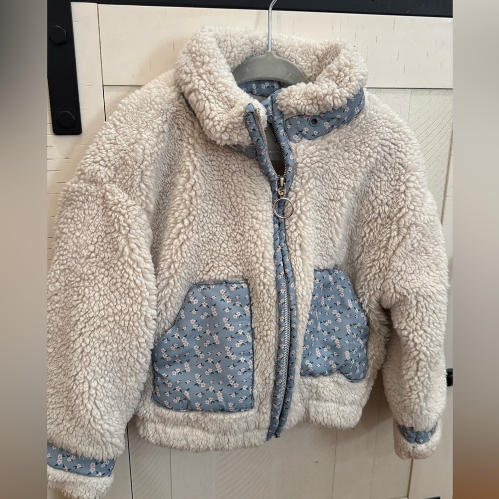 Jessica Simpson Sherpa Jacket with floral detail size 2T